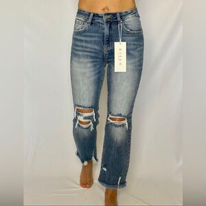 LAST ONE -RISEN STRAIGHT LEG JEANS